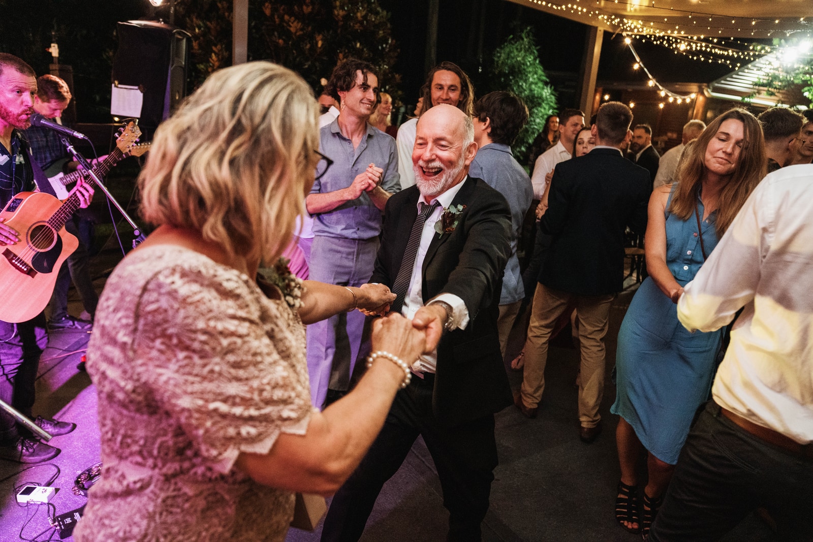 Dance floor fun with Hot Damn in Cooranbong