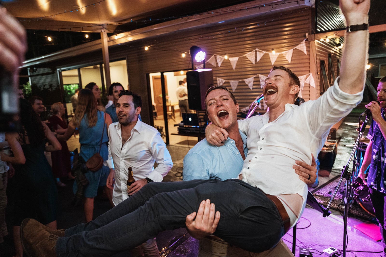 Dance floor at a wedding with Hot Damn!